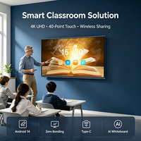 Pantalla Interactiva Inteligente 4K UHD de 65 y 86 Pulgadas, Android Windows, Pantalla Táctil de 40 Puntos, Pantalla para Conferencias y Reuniones con Ranura OPS