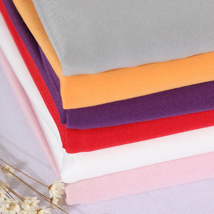 75D36F Polyester Plain Fabric Flat Fabric Interlock Garment Home-textile Bra Inner Knit Fabric