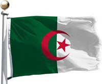 Drapeau imprimé en polyester 100D Algérie Algérien 3x5 pieds, vente en gros, neuf