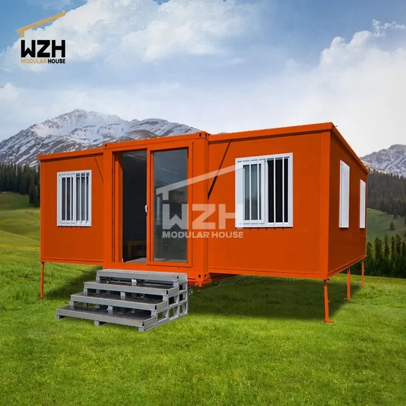 Rumah kontainer modular, rumah kontainer modular dengan rangka baja ringan dapat dilipat portabel kecil