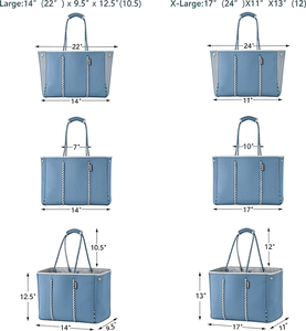 Bolsos de Mano Multiusos de Neopreno de Color Sólido para la Playa, con Bolsillos Interiores con Cremallera, Bolsos de Compras Grandes y Exclusivos Personalizados para Mujer - Product Image 5