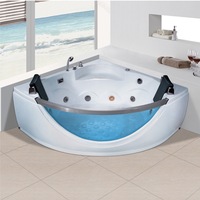 Capacité de vente en gros Baignoire de trempage intérieure en acrylique Baignoire d'angle Jacuzzi Bain à remous Autoportante Baignoire spa pour surf massage