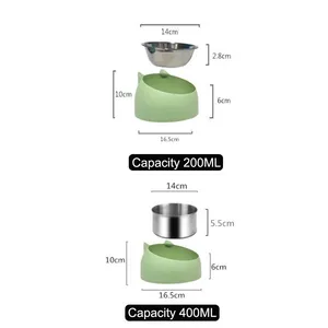 1pc Acier Inoxydable Chat Lovely Creative Inclined Kitten Puppy Food Feeders Chats Drinking Feeder Pet Dogs Cats Feeder - Product Image 6