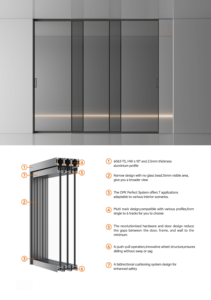 Portes en aluminium AMJ, fenêtres et portes extérieures modernes en aluminium, finition grise, <span class=keywords><strong>porte</strong></span> coulissante en aluminium à 2 rails pour appartements en immeubles de grande hauteur - Product Image 3