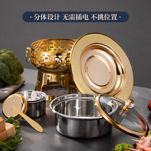 304 Stainless Steel Alcohol Stove Mini Hot Pot Set For Individual Restaurant Home Use Eco Friendly Oil Specific Pot Set - Product Image 2