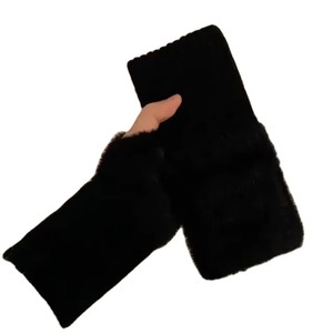 Guantes <span class=keywords><strong>de</strong></span> Invierno <span class=keywords><strong>de</strong></span> Lujo TOPSSPLQ79, Medios Dedos, Color Sólido, Nuevo - Product Image 3