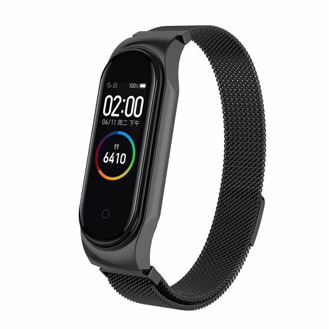 Für Xiaomi Sport Armband Armband mit Edelstahl gewebe und
