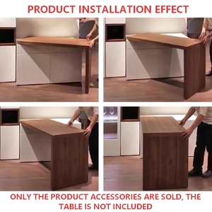 Çok fonksiyonlu küçük ev ofis 180 derece L şekli bilgisayar masası donanım aksesuarları Modern dönen katlanır masa - Product Image 5