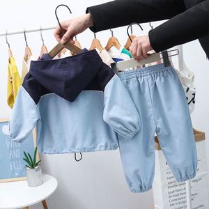 Ensembles de vêtements pour enfants automne-hiver, veste chaude à manches longues assortie aux couleurs + pantalon à cordon de serrage pour garçons - Product Image 3