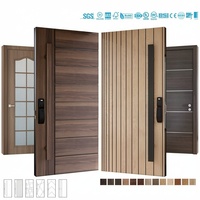 Porte d'entrée extérieure pivotante de luxe en bois massif américain, design moderne, antivol, serrure multipoints, garantie 5 ans, pour salon et hôtel