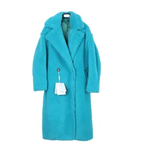 Nepbont Teddy Beuglijn Winterjas Zomer Casual Geweven Lange Oem Standaard Polyester Voering Gebreide Lange Jas Voor Vrouwen Trench