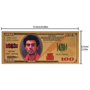 Nouveau artisanat Souvenir carte <span class=keywords><strong>Luigi</strong></span> Nicholas Mangione plaqué or 100 Dollars billet en plastique feuille d'or billet de banque - Product Image 6