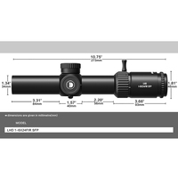 Lunette de visée Discovery LHD 1-6x24FIR SFP (Second Focal Plane) 1-6 LPVO avec réticule en fibre optique rouge, optique de précision