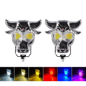 <span class=keywords><strong>Mini</strong></span> Faro Universal de Conducción, Doble Color Blanco y Amarillo, Foco LED con Luces Intermitentes Rojas y Azules, Lámpara Antiniebla Modificada - Product Image 3