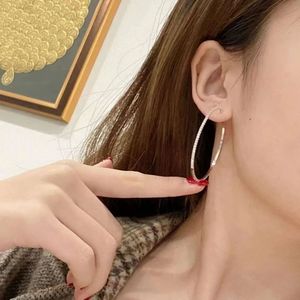 Pendientes de Aro Grandes Xinfly de 45 mm y 0.80 CT en Oro Blanco de 18K con Diamantes Genuinos de Corte Brillante, Regalo para Mujer para Bodas - Product Image 3