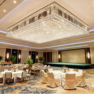 अनुकूलित इंजीनियरिंग राजभोज हॉल आधुनिक k9 क्रिस्टल छत लालप डिजाइन वर्ग विला होटल लॉबी लक्जरी बड़ी चंडेलियर - Product Image 2