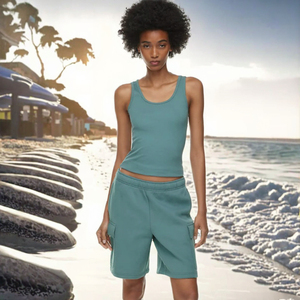 กางเกงขาสั้นทรงสปอร์ตเอวกลางผ้าโพลีเอสเตอร์เนื้อนุ่ม ระบายอากาศได้ดี แห้งเร็ว น้ำหนัก 180 กรัม ซิปหน้า สำหรับผู้หญิง เป็นมิตรต่อสิ่งแวดล้อม - Product Image 2