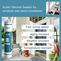 Scellant en silicone acétique GP imperméable de haute qualité, scellant en silicone pour verre, pour la construction de fenêtres en verre