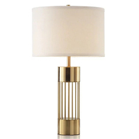 Lampe LED de bureau en fer doré, abat-jour en tissu européen moderne, Rechargeable, pour décoration d'hôtel, Restaurant