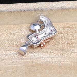 S925 Silver Colored <b>Boot</b> Pendant Empty <b>Holder</b> 8-10 European American Christmas DIY Pearl Jewelry Accessories for Gift Decorative - Product Image 2