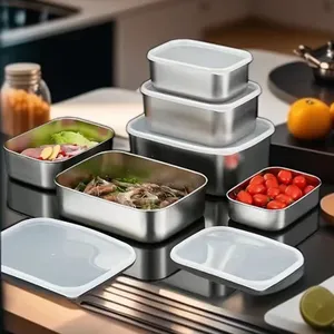 ss lunch box 304 stainless steel reusable food container crisper japan foreign trade food containers storage