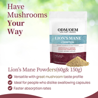Supplément en poudre de champignon crinière de lion bio Extrait de Reishi Shiitake Poudre de champignon crinière de lion