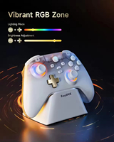 Manette sans fil EasySMX D05 Pro avec capteur Hall, station de charge RGB, sans dérive de joystick, pour PC, Switch, Android