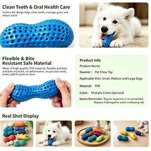 Jouets à mâcher pour chiens en TPR écologiques, résistants aux morsures, en forme d'arachide et de carotte, pour le nettoyage des dents, fournitures durables pour animaux de compagnie - Product Image 3