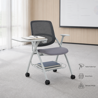 Chaise de conférence en tissu avec pieds en acier pour la formation en entreprise