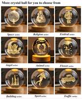 Small Bridge Wholesale Factory Gifts Small Sphere K9 en cristal vierge de 60 80 mm avec support en bois et lumière LED