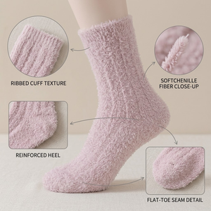 Chaussettes tubulaires en tissu éponge pour <span class=keywords><strong>femme</strong></span>, épaisses et douces, de haute qualité, fabriquées sur mesure - Product Image 5