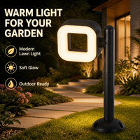 Lampes LED d'extérieur étanches IP65 à lumière douce 40/60/80cm, lanterne de poteau en aluminium pivotante en forme de cube pour place publique
