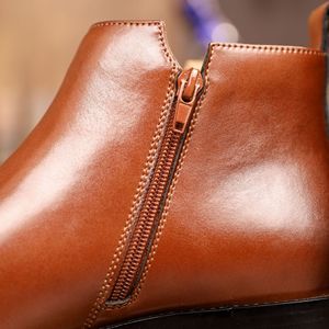 Chaussures en cuir véritable pour hommes, nouvelles chaussures habillées formelles décontractées respirantes, chaussures de mariage fermées à bout rond, style anglais - Product Image 6