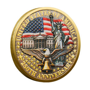 Verjaardagsmunt Verenigde Staten 250e verjaardag, zinklegering, patriottisme, herdenkingsmunt, 4 stijlen, kleurrijk/eenvoudig ontwerp, aanpasbaar kunstwerk, souvenir - Product Image 3