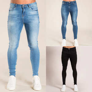 <span class=keywords><strong>Pantaloni</strong></span> <span class=keywords><strong>in</strong></span> Denim Non strappati elasticizzati di alta qualità da <span class=keywords><strong>uomo</strong></span> <span class=keywords><strong>Jeans</strong></span> Skinny elasticizzati <span class=keywords><strong>in</strong></span> Streetwear a <span class=keywords><strong>vita</strong></span> media leggero e <span class=keywords><strong>con</strong></span> lavaggio medio per l'estate - Product Image 1