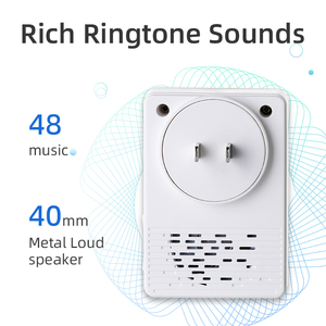 <span class=keywords><strong>Sonnette</strong></span> <span class=keywords><strong>sans</strong></span> <span class=keywords><strong>fil</strong></span> <span class=keywords><strong>longue</strong></span> <span class=keywords><strong>portée</strong></span> 400M, <span class=keywords><strong>étanche</strong></span> IP66, extérieure, 48 mélodies, fonction de lumière LED nocturne pour appartements - Product Image 2