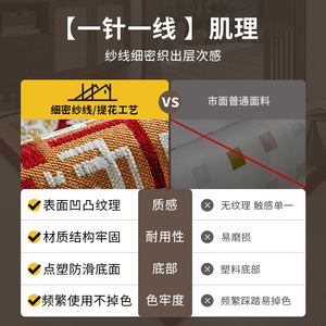 Dornier Auspicious Clouds And Rainbows - Paillasson rectangulaire rouge antidérapant en fibre de polyester, tapis d'entrée pour la maison, motif médaillon - Product Image 4