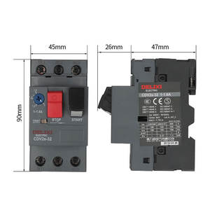 Disjoncteur de protection moteur Delixi DZ108-20 Mini CDV2S, interrupteur triphasé CDP6-32 pour 63A, en cuivre, pour protection - Product Image 3