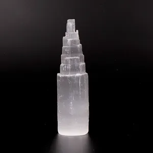 CRYSTAL GEMSTONE Wholesale Mini Large Giant 10cm Natural Raw Rough Crystal Selenite Tower Engraved Carved Polished Tumbled