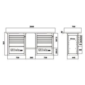 Beta C59B Endurance établi avec 12 tiroirs - Product Image 4