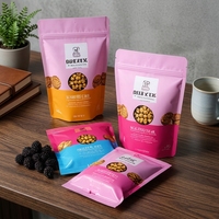 Sacs d'emballage pour café imprimés en héliogravure, résistants à l'humidité, à fond plat, avec fermeture éclair, pour thé, chips, sucre, aliments pour animaux, bonbons
