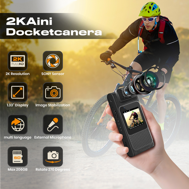 Customized Portable Outdoor Handheld Video Recorder High-Definition 1080p Support NewWifi Conference Recorder Back Clip Camera