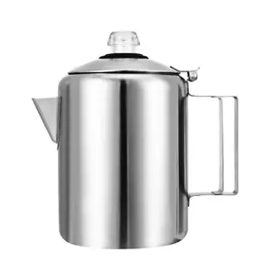 sanat gaz sobası Suppliers-İtalyan kamp sobası tüm paslanmaz çelik stovetop fransız moka kaplama kahve çay makinesi percolator pot filtreli fincan kahve