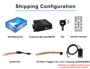 מערכת מצלמות אבטחה לרכב 4CH 1080P AHD HD עם 4G WiFi GPS MDVR, כרטיס SD בנפח 1T/512G, VGA AHD, צג DVR נייד, מתכת - Product Image 5