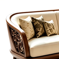 Nouvel ensemble de canapés en bois de noyer massif de style chinois, inspiré du Zen, pour salon, en cuir, lignes droites, mobilier haut de gamme démontable