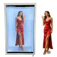 Pantalla Táctil Interactiva de 55 Pulgadas, Vitrina LCD Transparente 3D, Holobox para Exhibición en Museos Interiores, Publicidad en Comercios