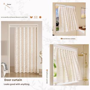 Nouvelle Voile Translucide Épaisse et Douce Style Crème Haut <span class=keywords><strong>de</strong></span> Gamme, <span class=keywords><strong>Rideau</strong></span> <span class=keywords><strong>de</strong></span> Porte Creux Français Sans Perçage pour la Maison - Product Image 4