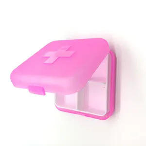 Eco-friendly 4 grids promotional price removable travel pill container with lid