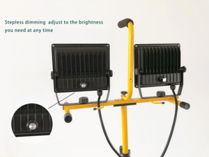 Nouvelle lampe de travail LED extérieure à double tête 60W haute puissance, à intensité variable sans électrode, avec support triangulaire WD-210601 - Product Image 3