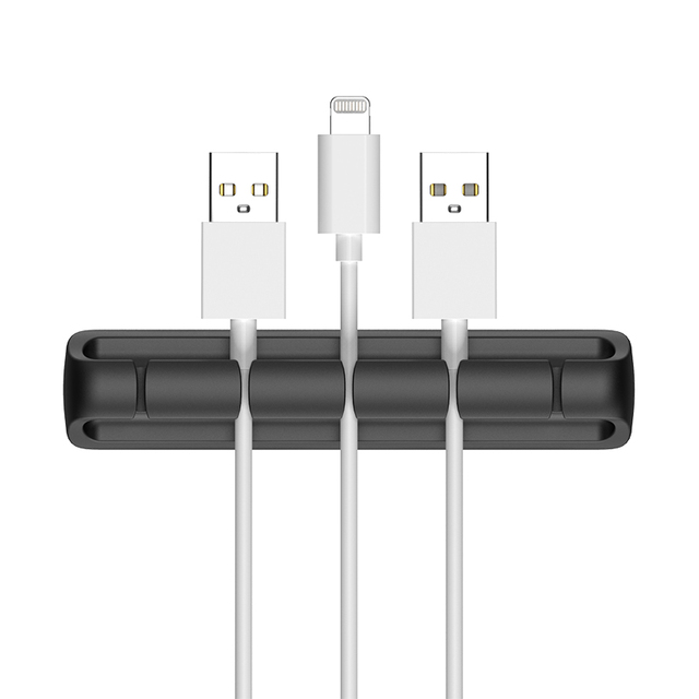 Desktop Earphone Silicone Self Adhesive Cable Management Under Desk Cable Organizer Tray Silicone USB Cable Holder Organize